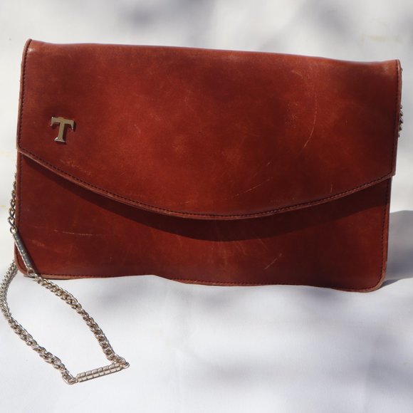 Vintage brown Shoulder bag with gold chain strap - Picture 2 of 7